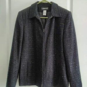 Vintage Black/Silver Sag Harbor Blazer with shoulder pads size 14